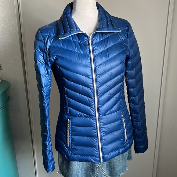 Kenneth Cole Reaction Blue Full Zip Closure Down filled Puffer Coat Jacket - Picture 7 of 8